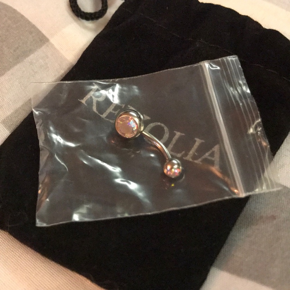 Cubic zirconia stone belly ring